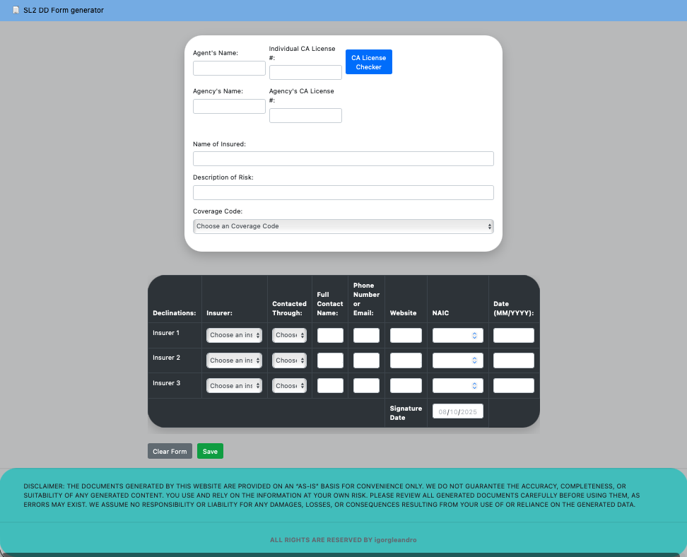 SL2 Form Generator project image